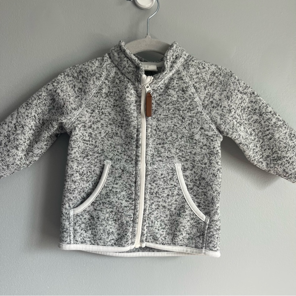 H&M Kids Gray Patterned Zip-Up Hoodie